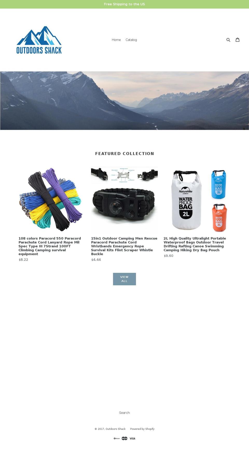 outdoorsshack.com shopify website screenshot