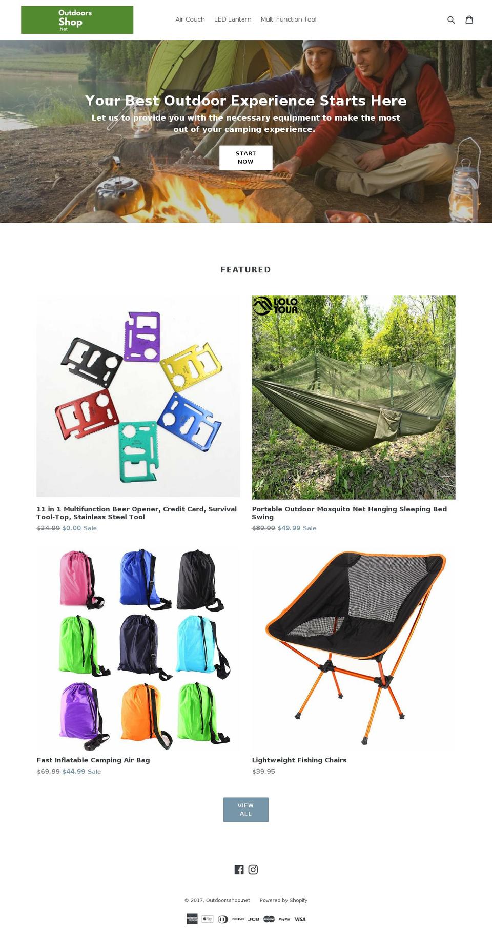 outdoorsshop.net shopify website screenshot