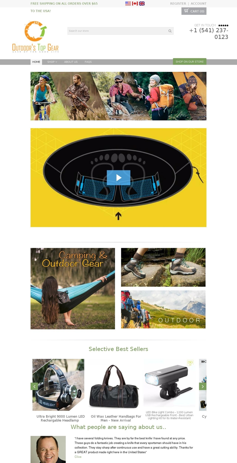 outdoorstopgear.com — Shopify storefront screenshot