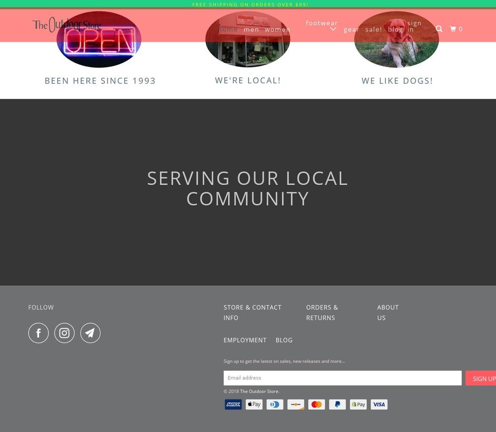 outdoorstore.biz shopify website screenshot