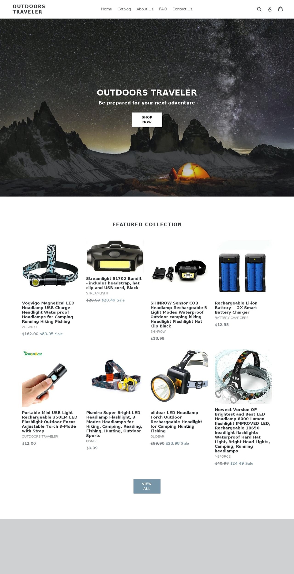outdoorstraveler.com — Shopify storefront screenshot