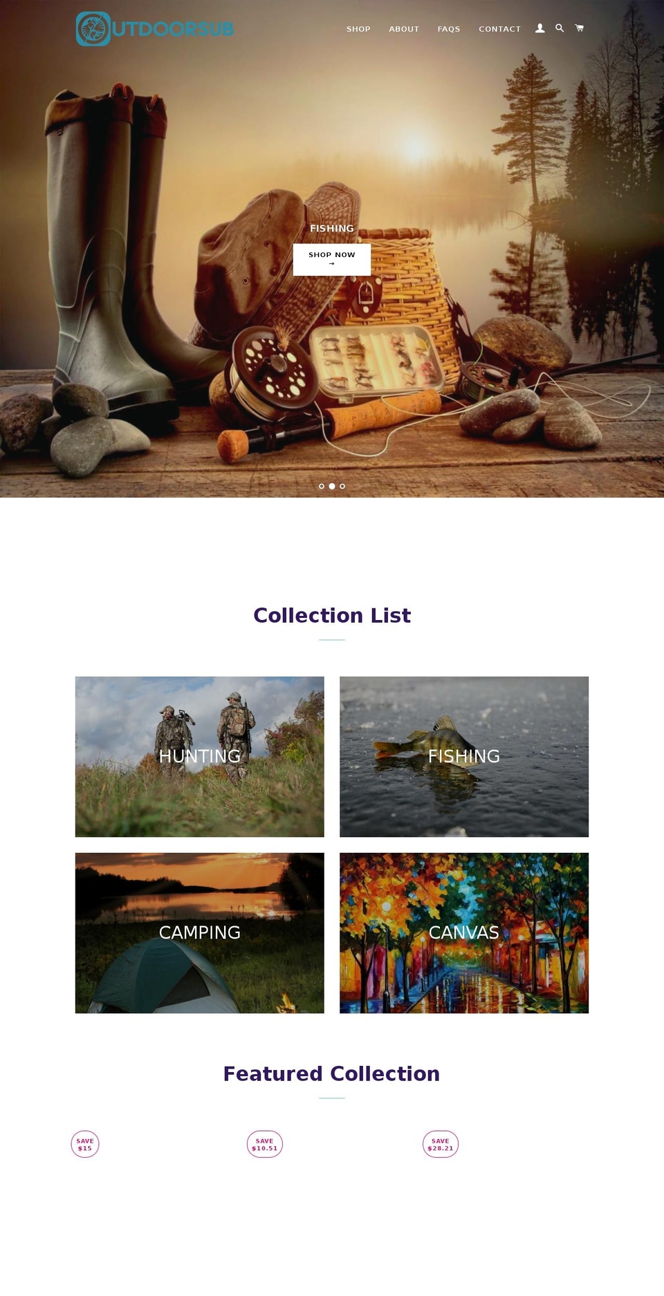 outdoorsub.com shopify website screenshot