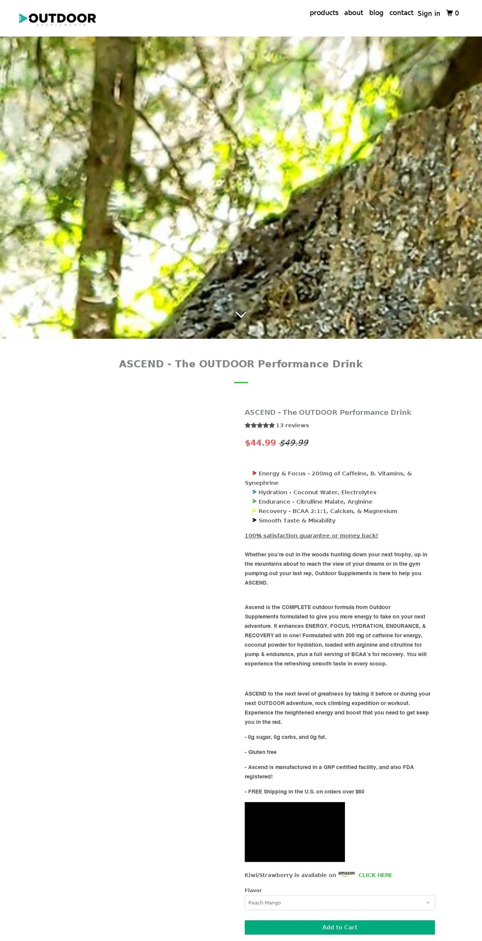 outdoorsupplements.com — Shopify storefront screenshot