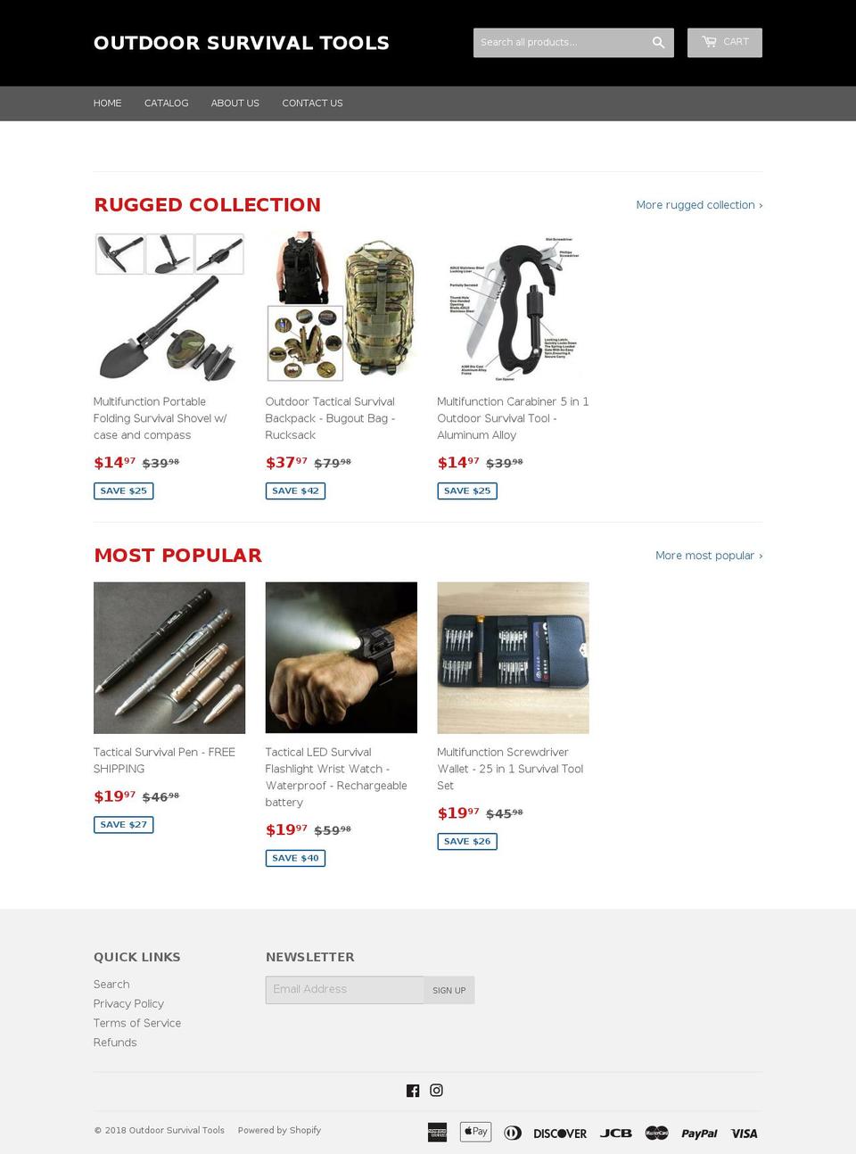 outdoorsurvivaltools.com — Shopify storefront screenshot