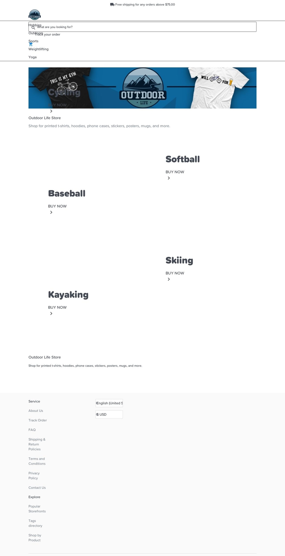 outdoorsvibe.com — Shopify storefront screenshot