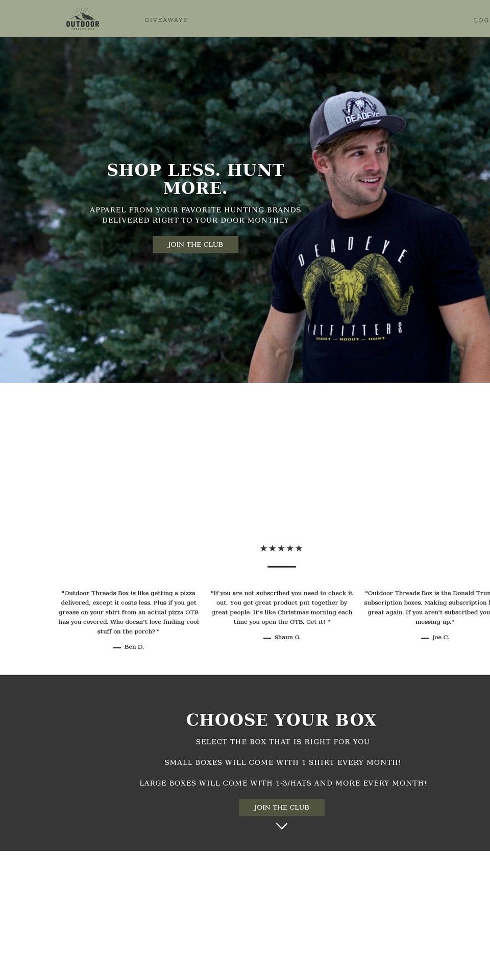 outdoorthreadsbox.com shopify website screenshot