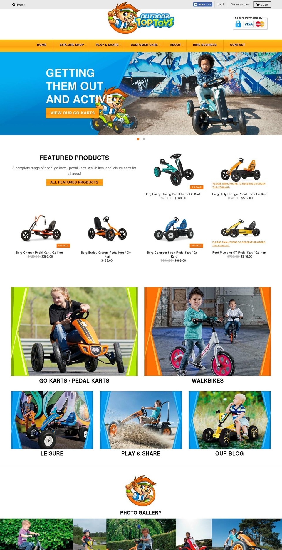 outdoortoptoys.co.nz shopify website screenshot