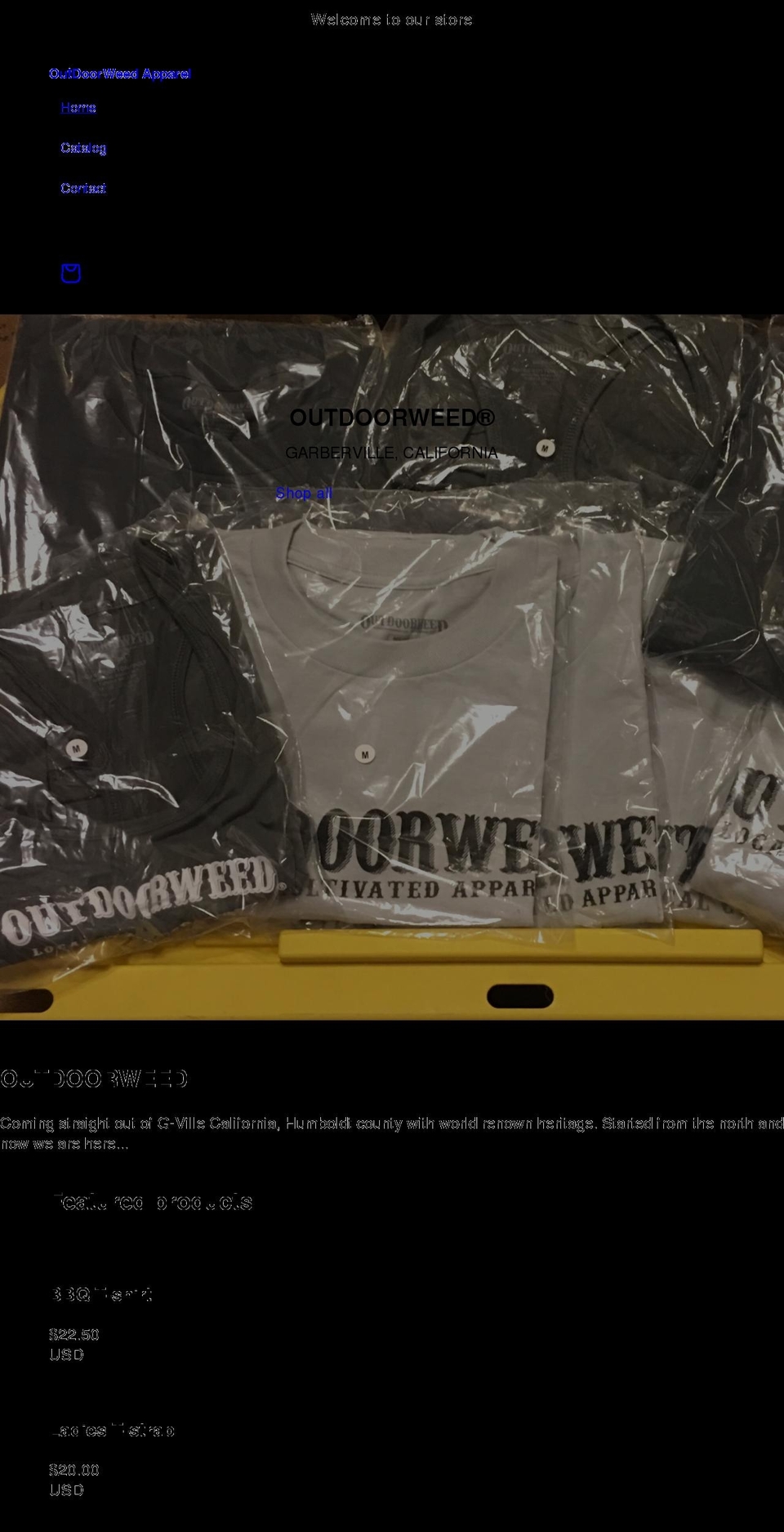 outdoorweed.com shopify website screenshot