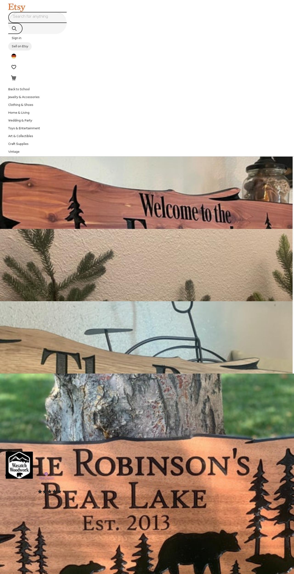 outdoorwoodsigns.com — Shopify storefront screenshot