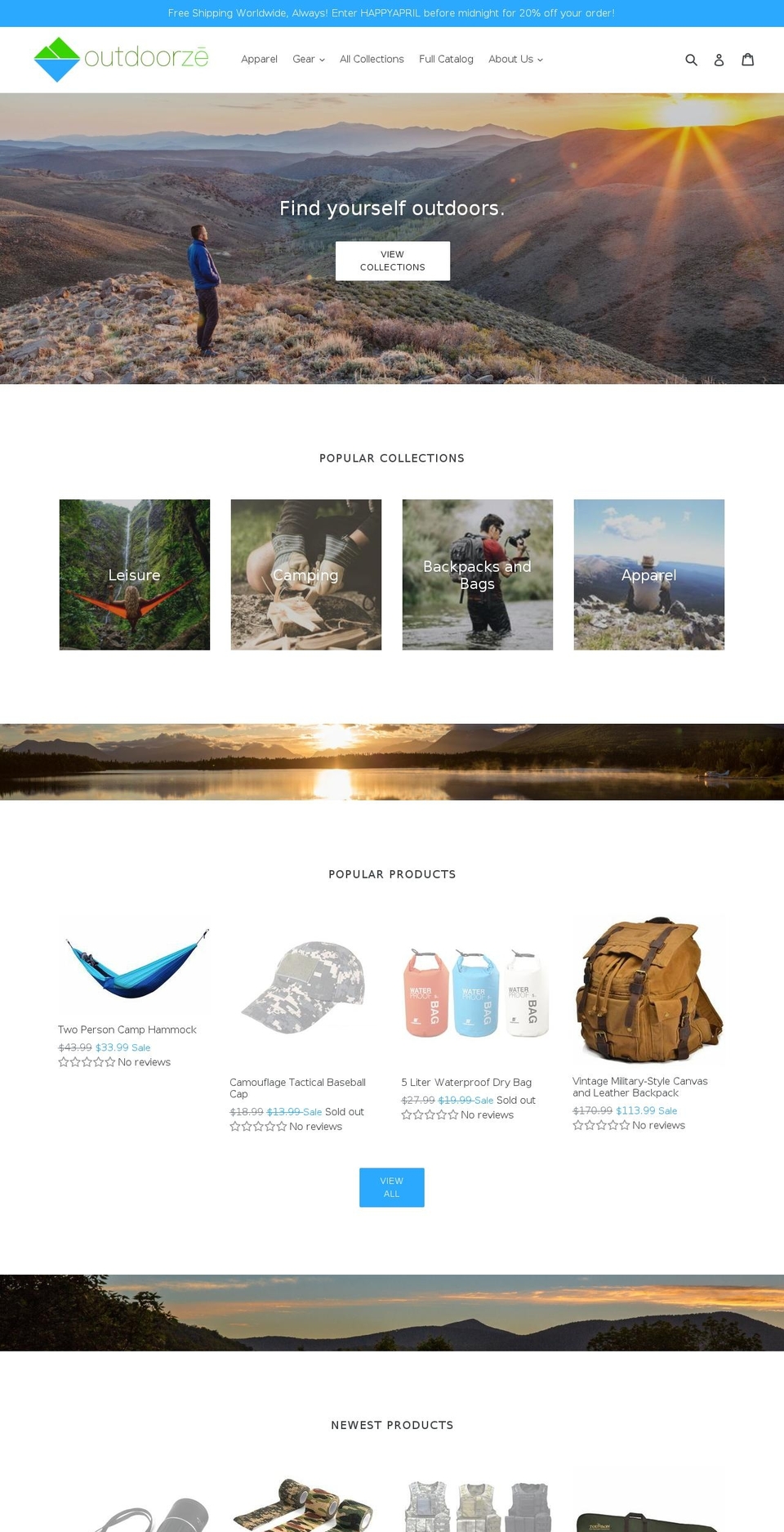 outdoorze.com — Shopify storefront screenshot