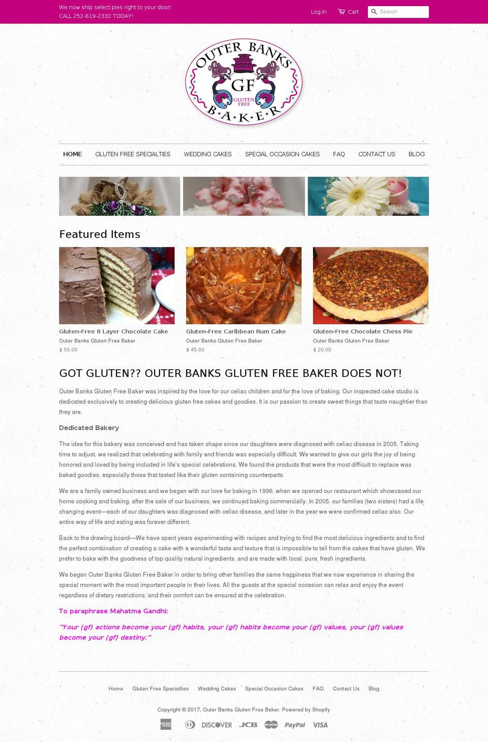basel Shopify theme site example outerbanksglutenfreebaker.com