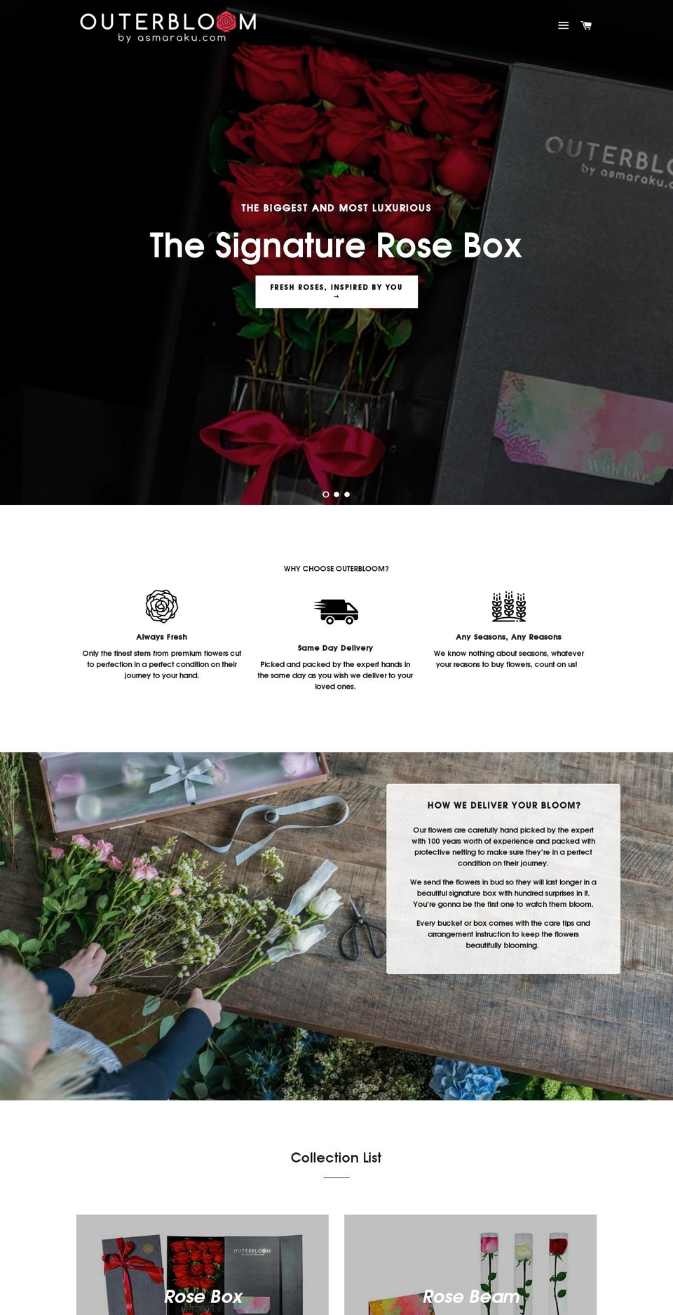 outerbloom.com shopify website screenshot