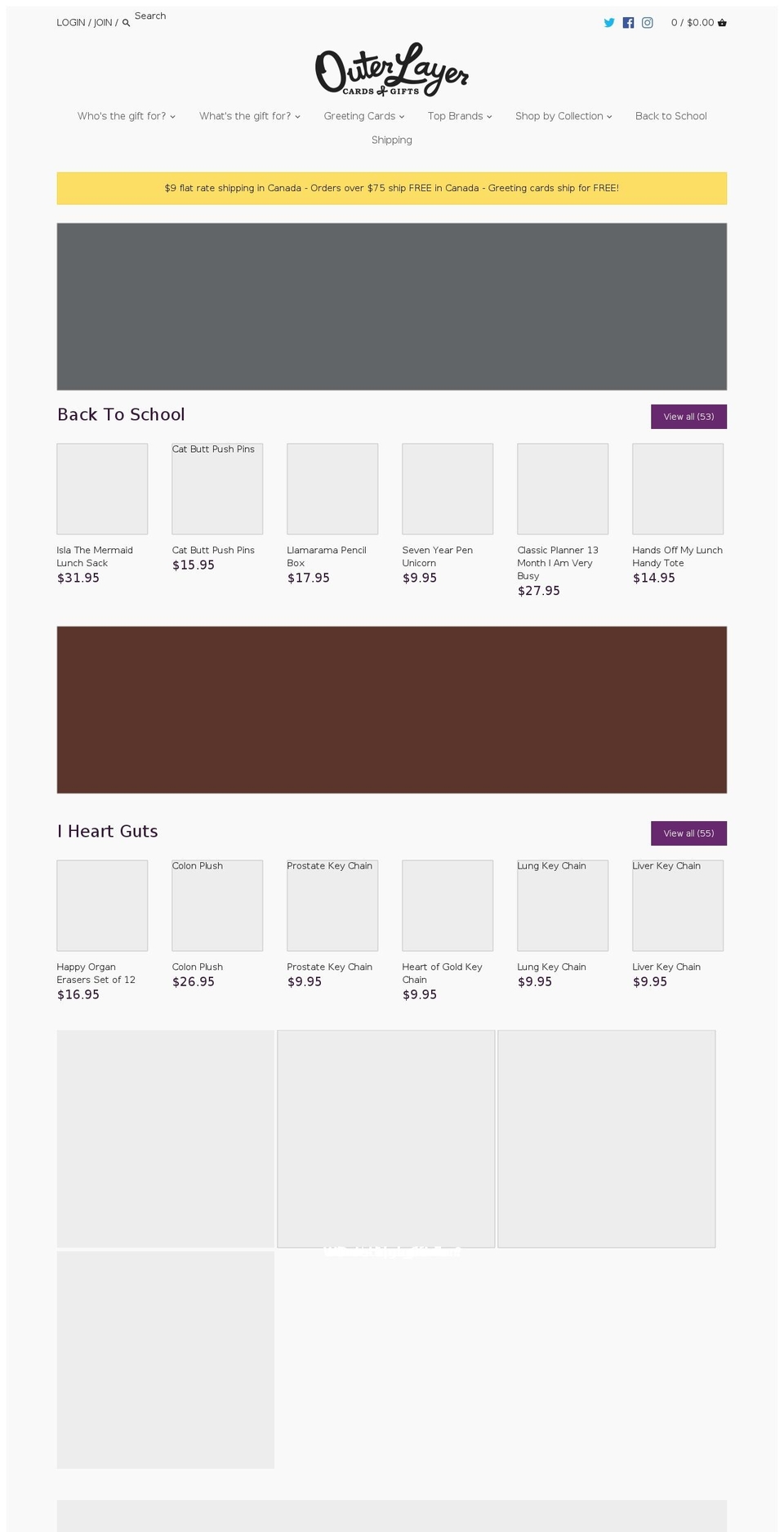 New Store July 2018 Shopify theme site example outerlayer.ca