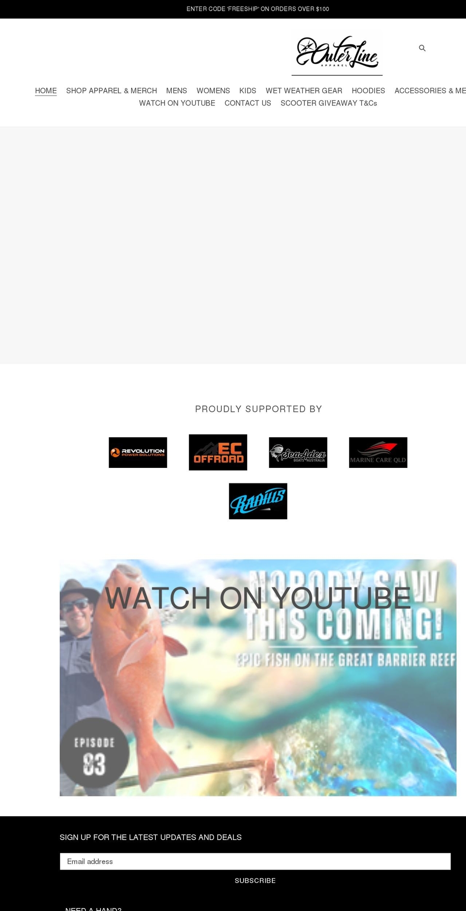 outerline.com.au shopify website screenshot