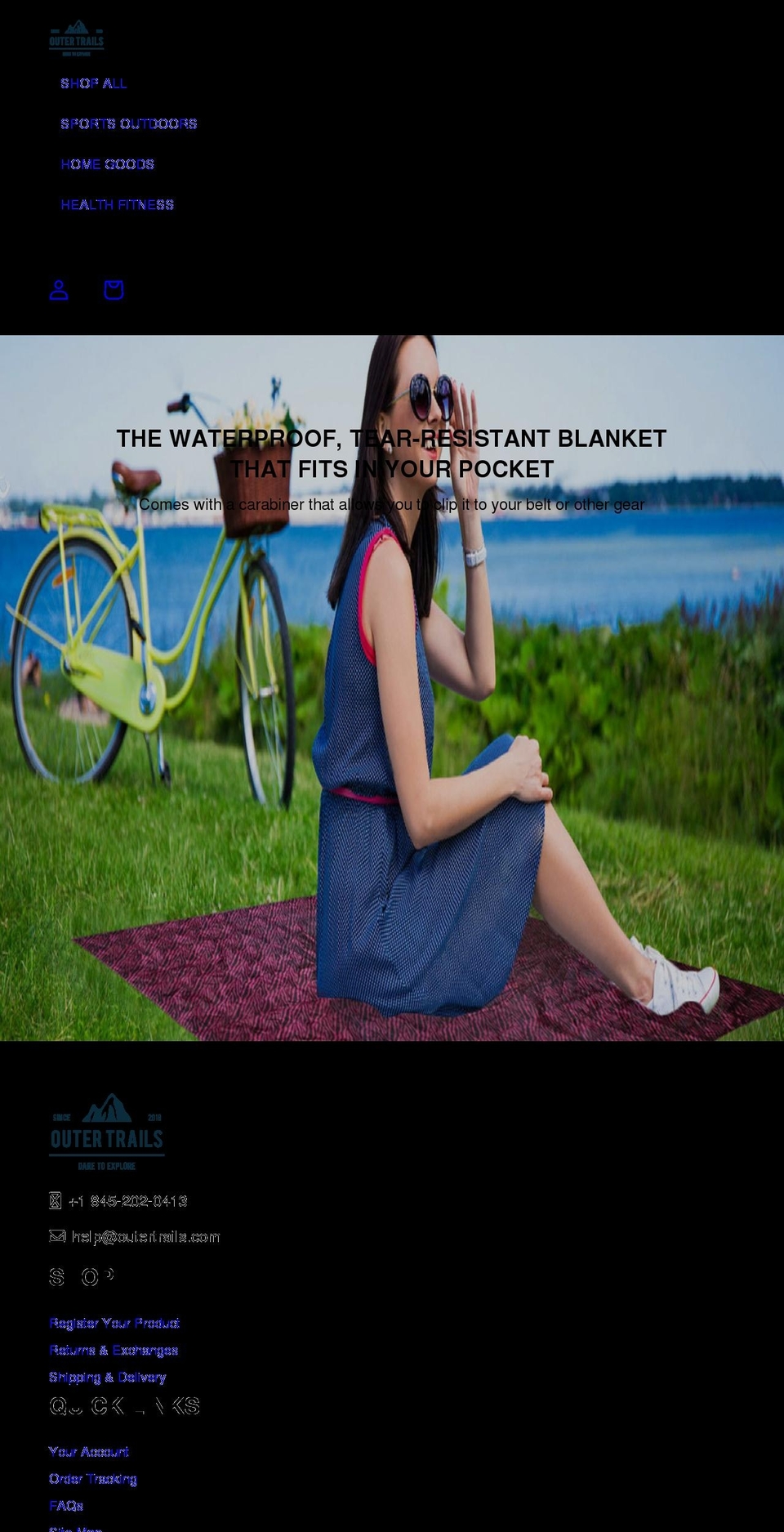 outertrails.com shopify website screenshot