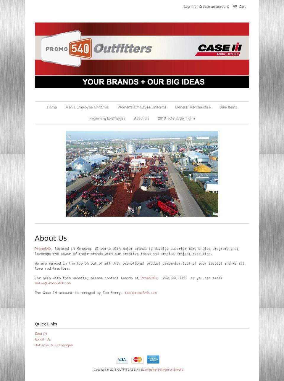 outfitcaseih.com shopify website screenshot