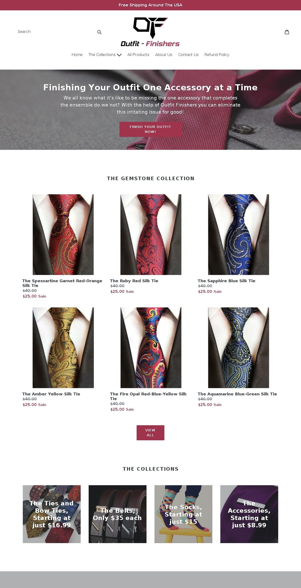 outfitfinishers.com — Shopify storefront screenshot