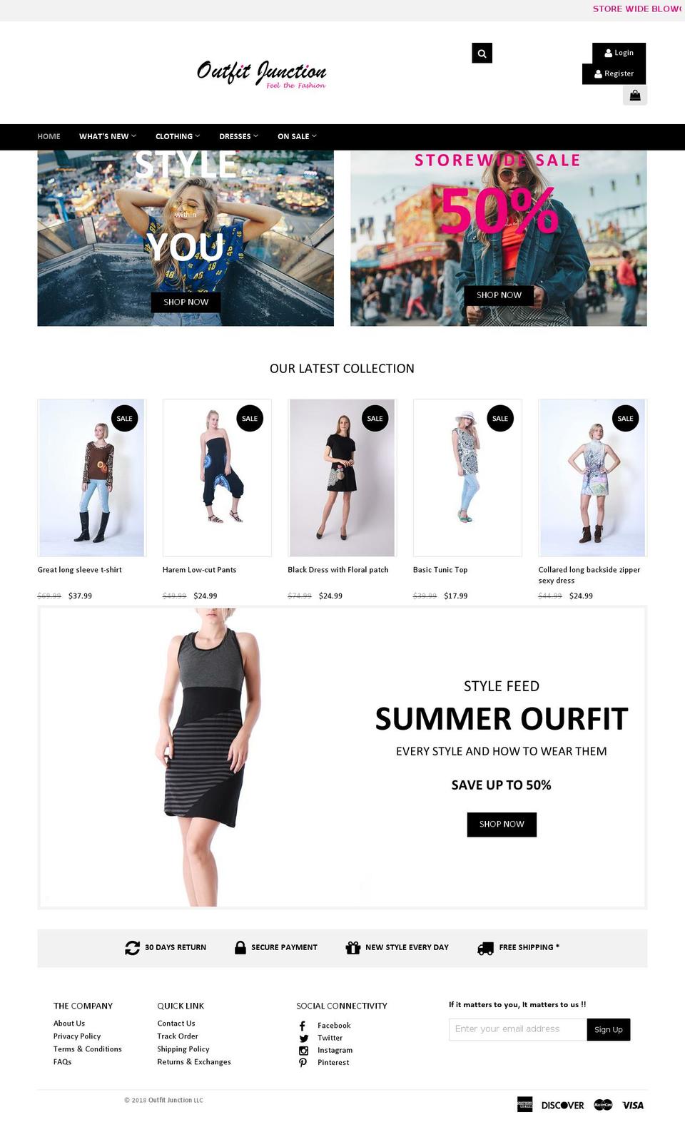 outfitjunction.com — Shopify storefront screenshot