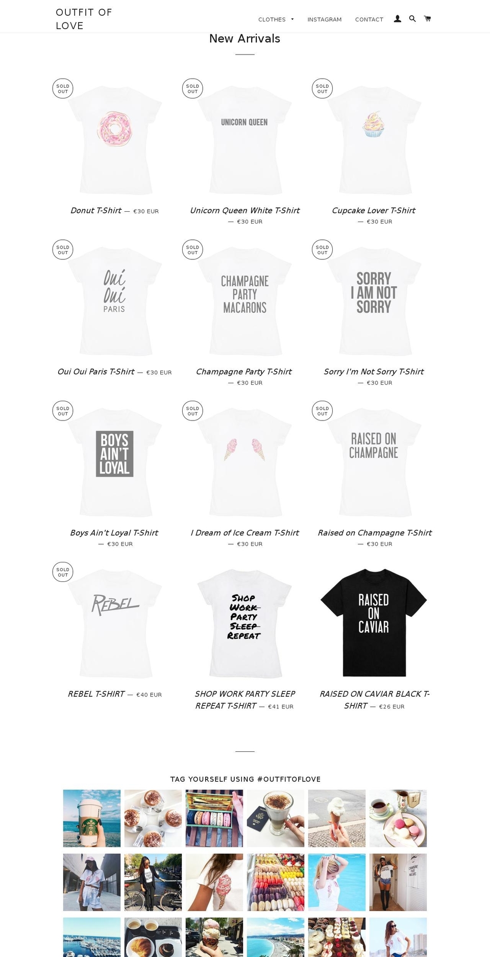 outfitoflove.com shopify website screenshot