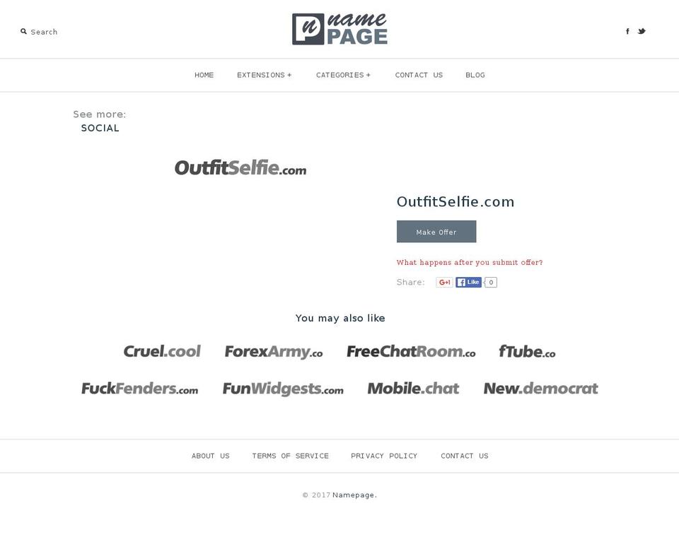 outfitselfie.com shopify website screenshot