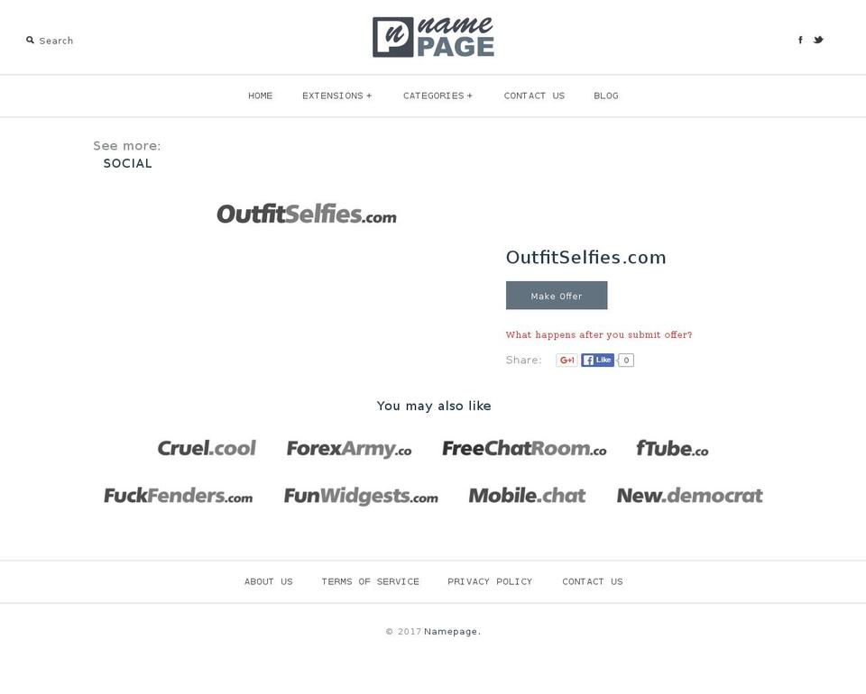 outfitselfies.com shopify website screenshot