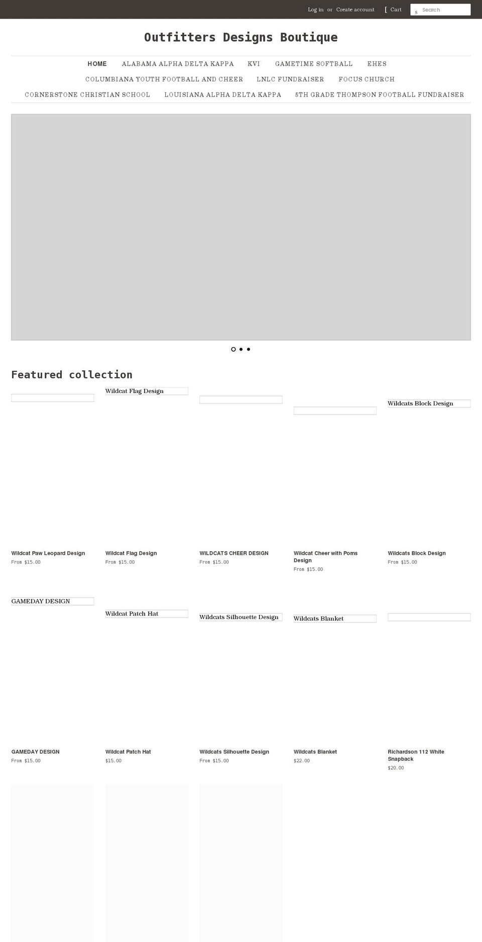 outfittersdesigns.com shopify website screenshot