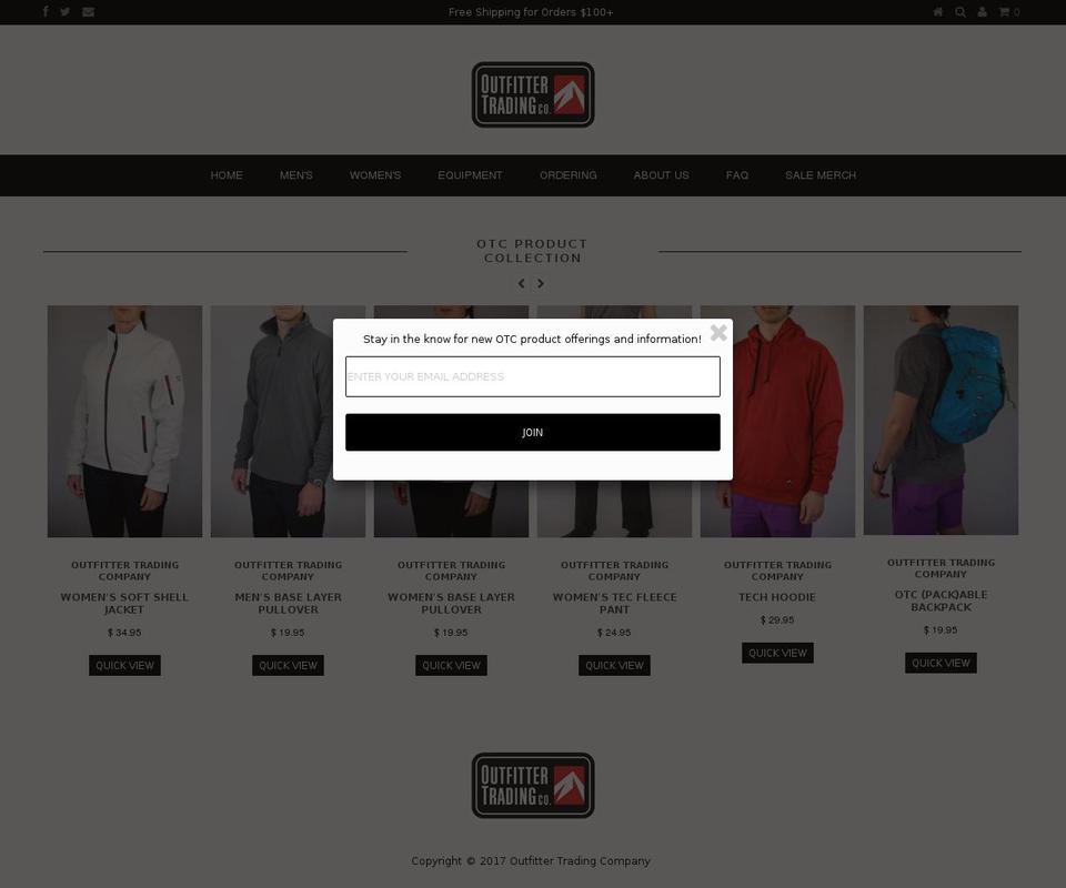 outfittertradingco.com shopify website screenshot