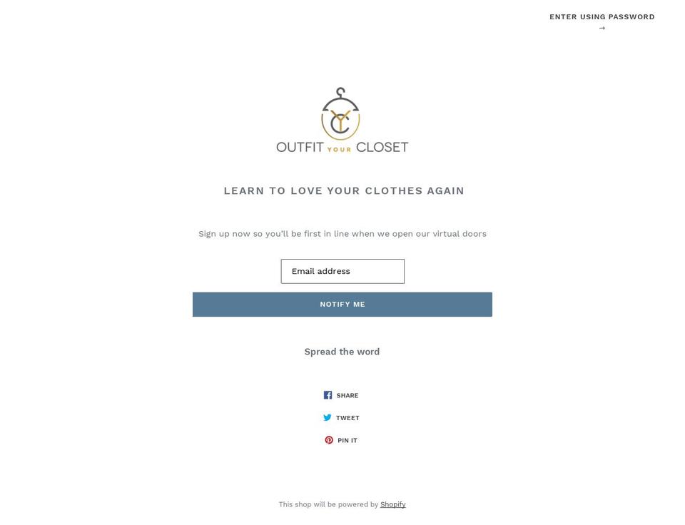 outfityourcloset.com shopify website screenshot