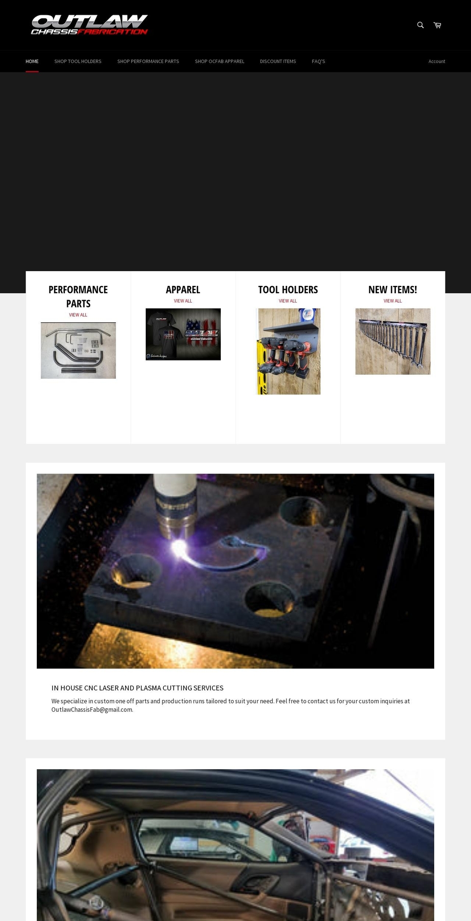 outlaw-fab.com shopify website screenshot