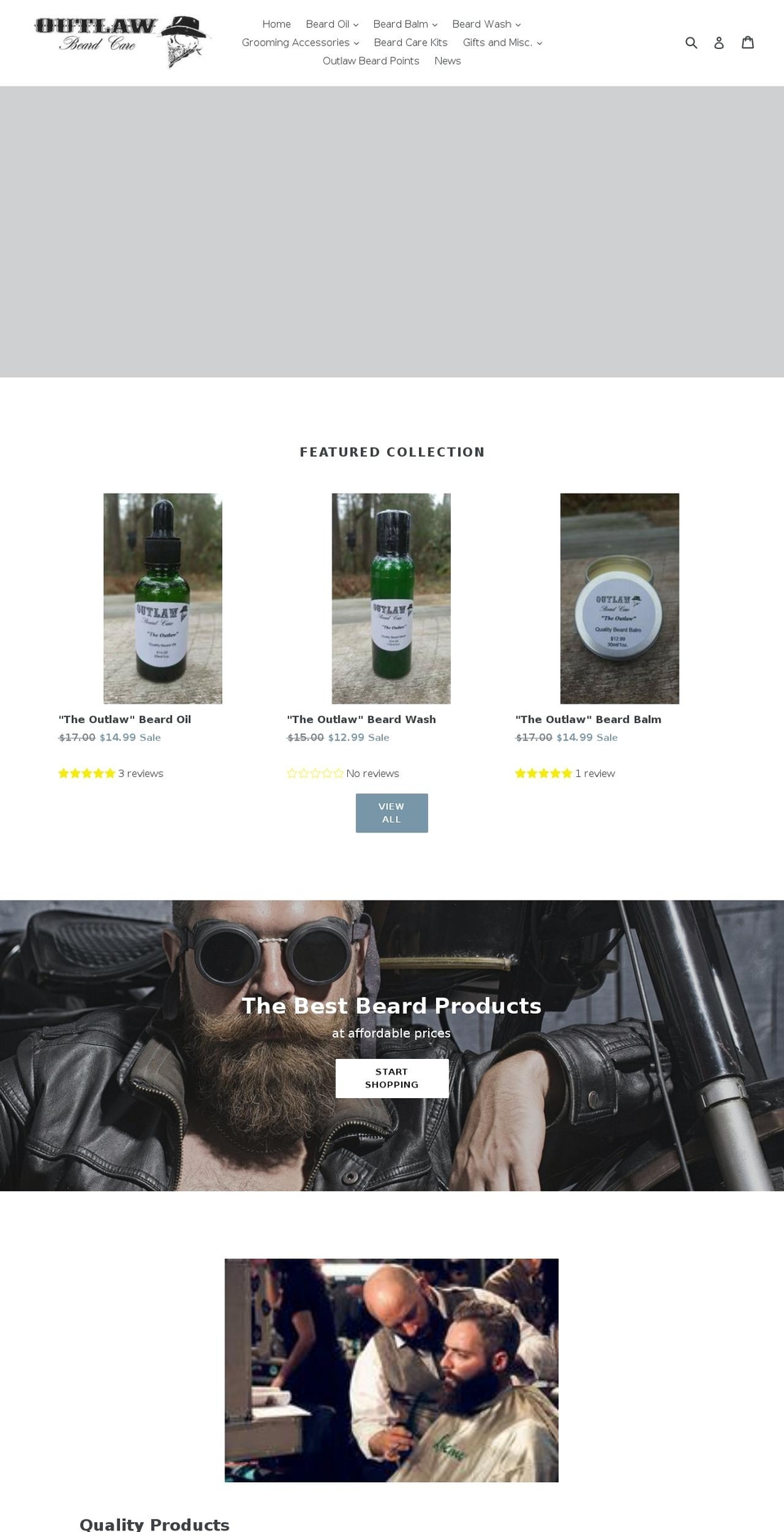 outlawbeardcare.com — Shopify storefront screenshot