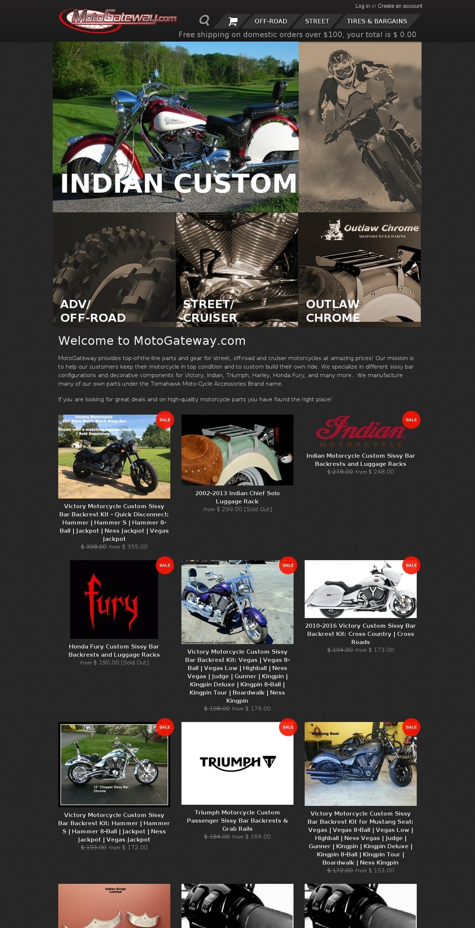 outlawchrome.com shopify website screenshot