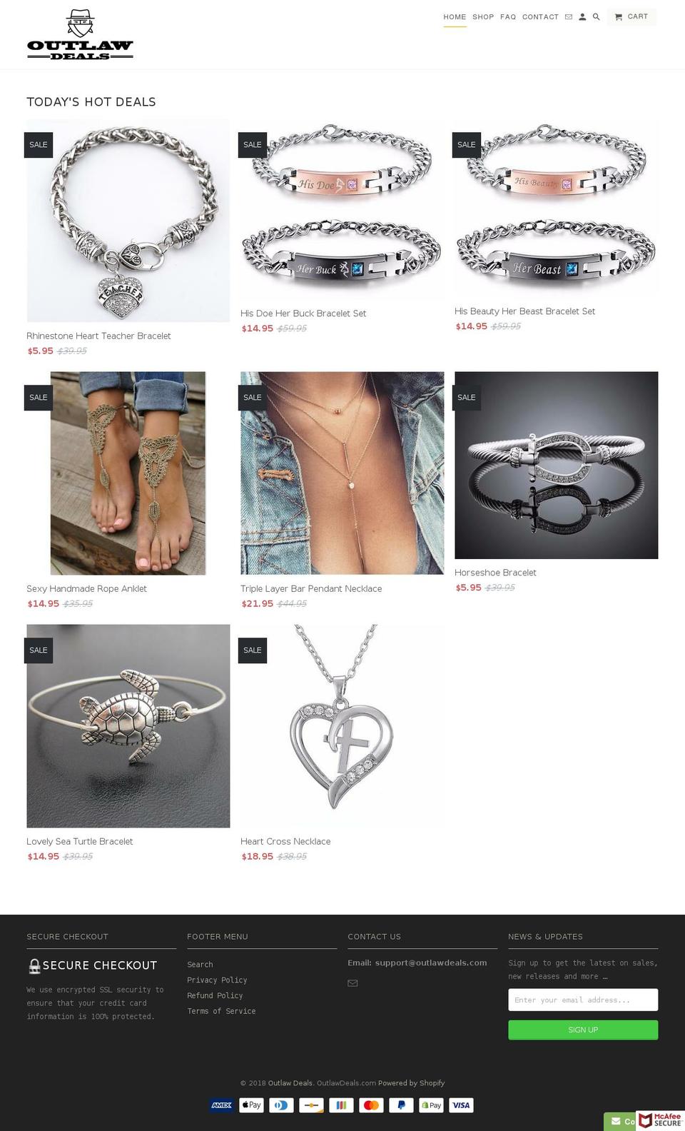 outlawdeals.com — Shopify storefront screenshot