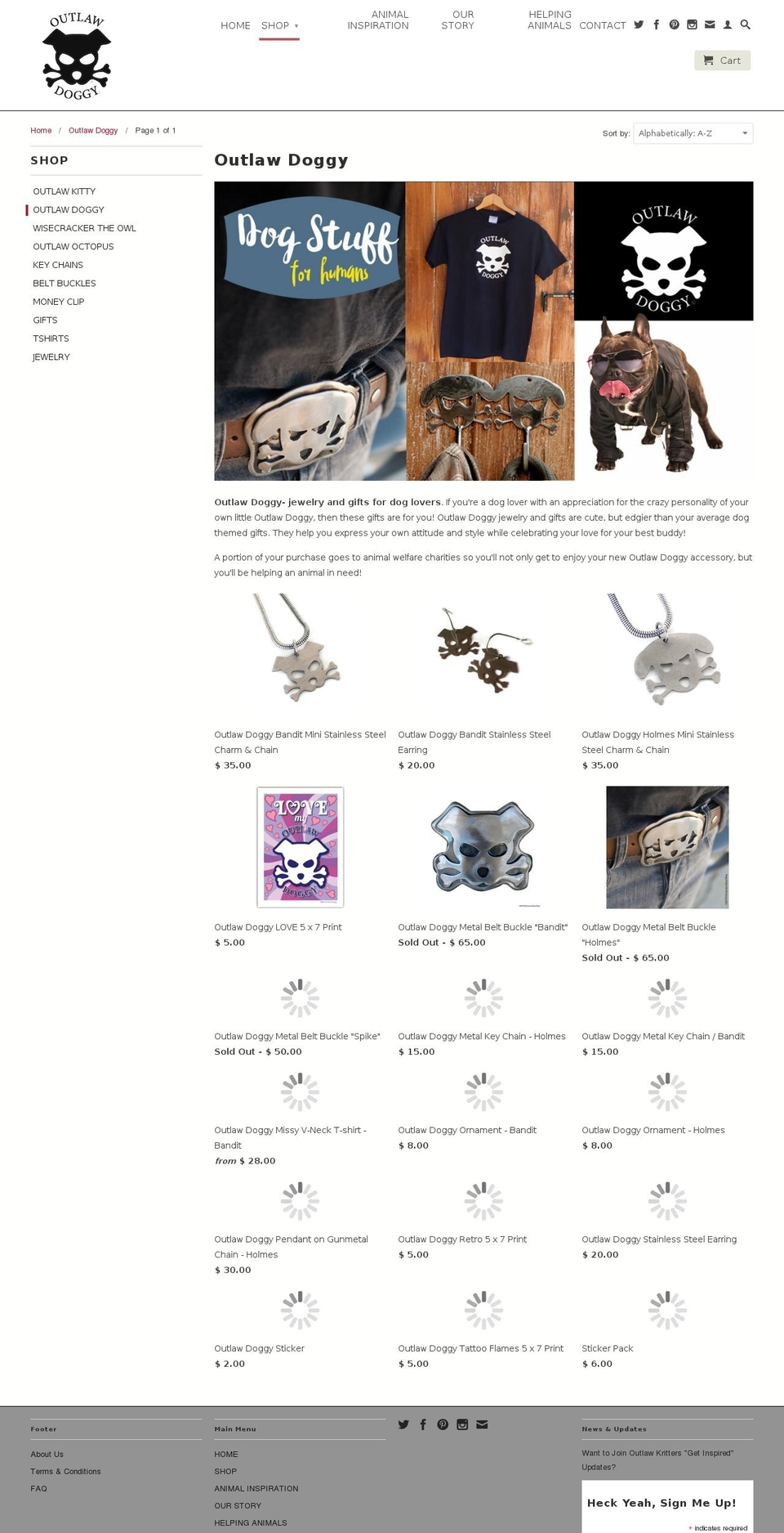 outlawdoggie.com shopify website screenshot