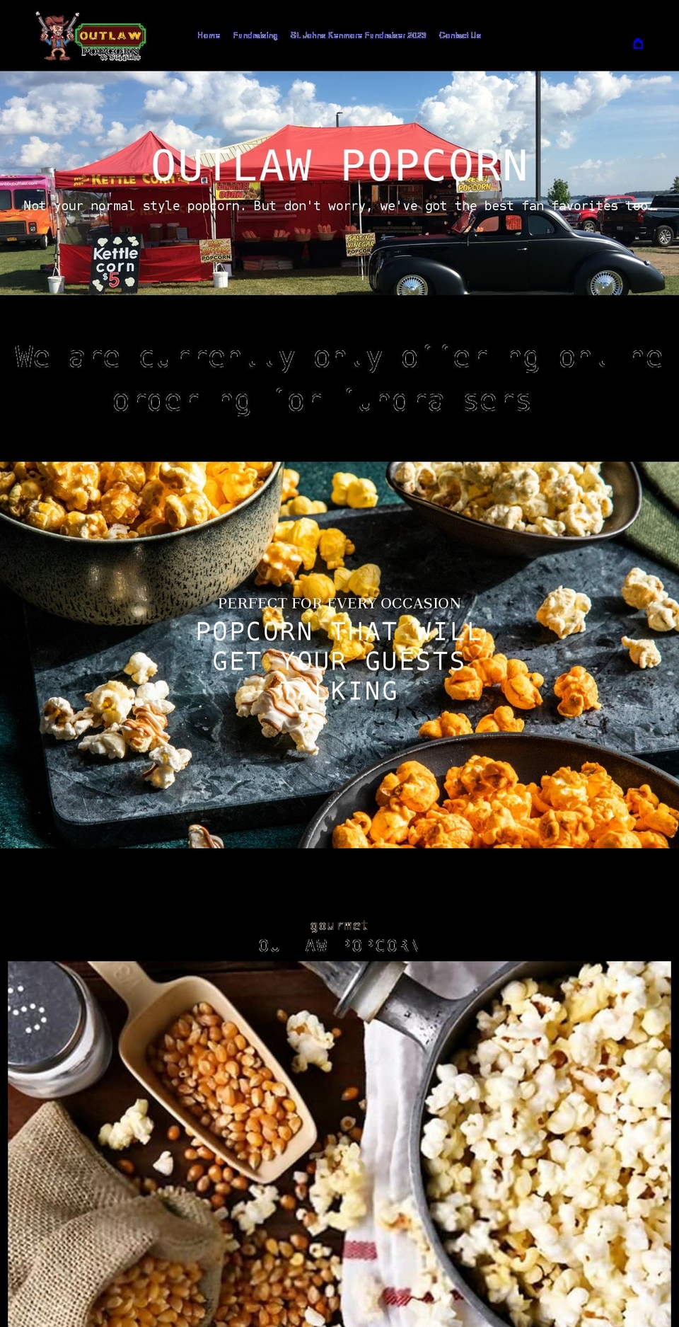 outlawpopcorn.com shopify website screenshot