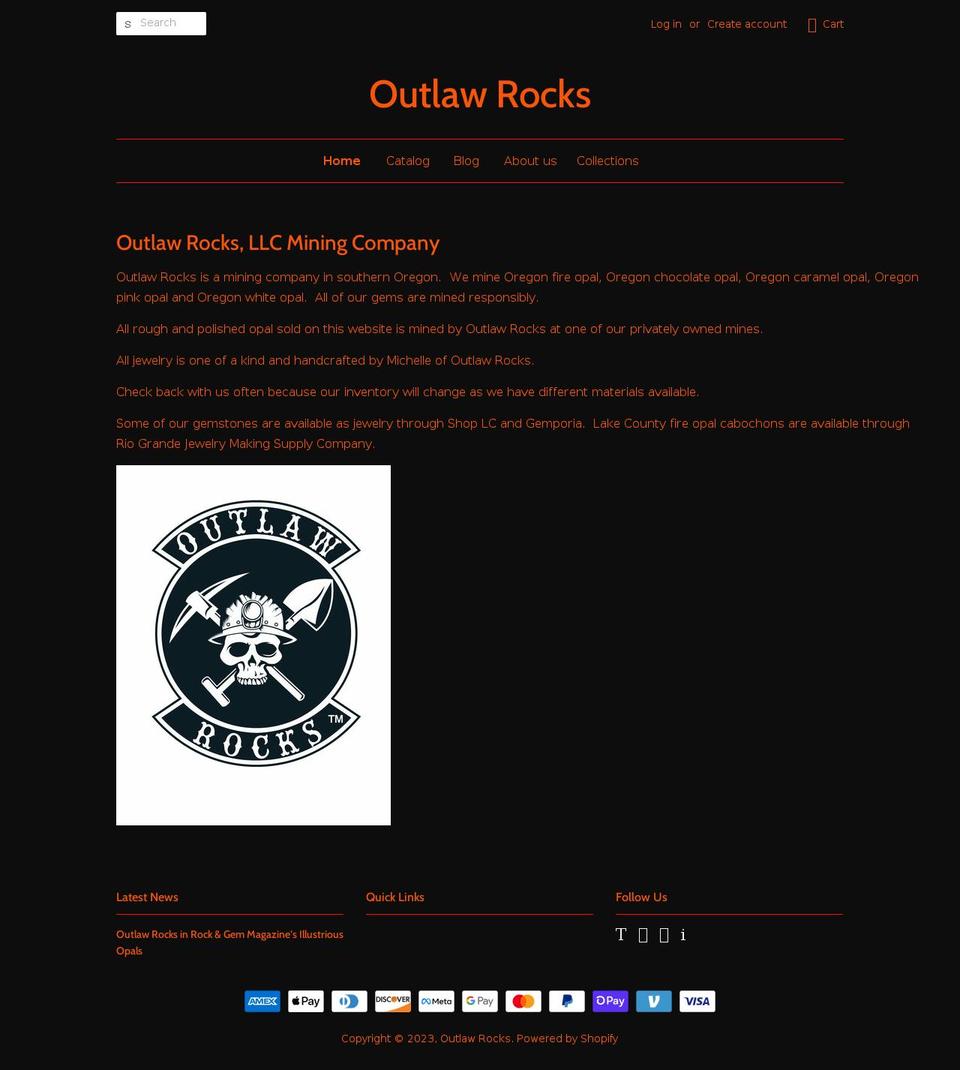 outlawrocksllc.com — Shopify storefront screenshot