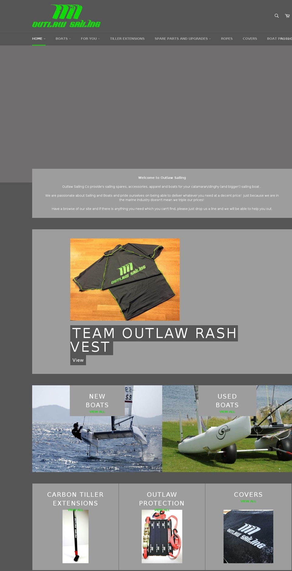 outlawsailing.com shopify website screenshot