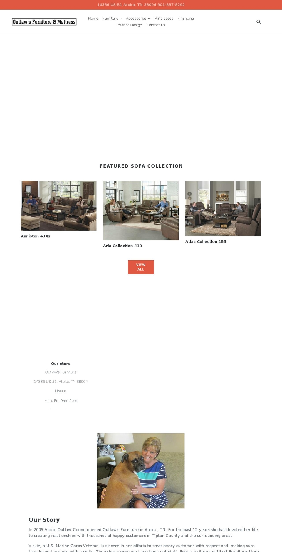 outlawsfurniture.com — Shopify storefront screenshot