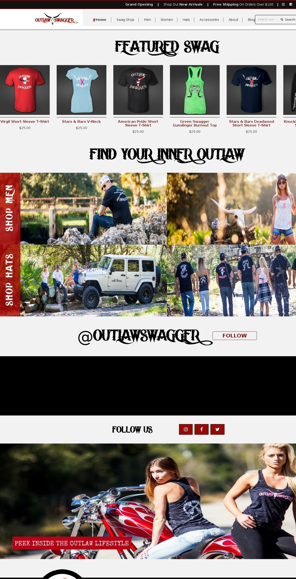 outlawswagger.biz shopify website screenshot