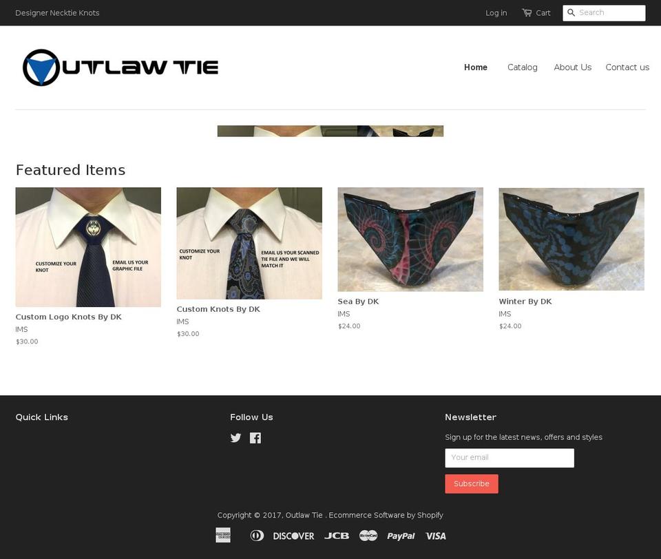 outlawtie.com shopify website screenshot