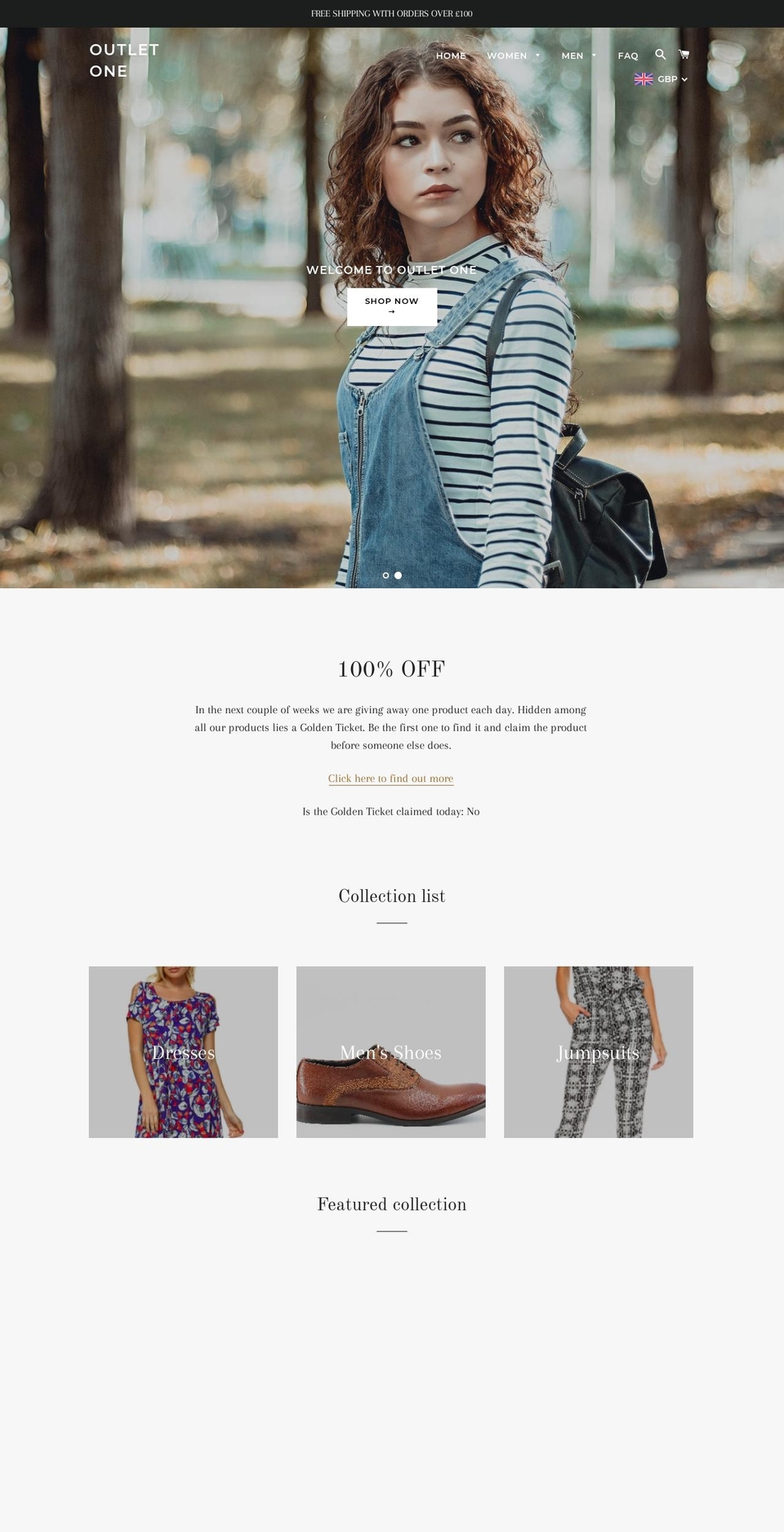 outlet-one.com shopify website screenshot