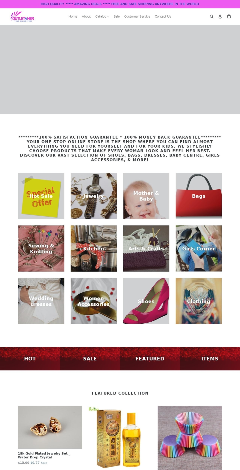 outlet4her.com shopify website screenshot
