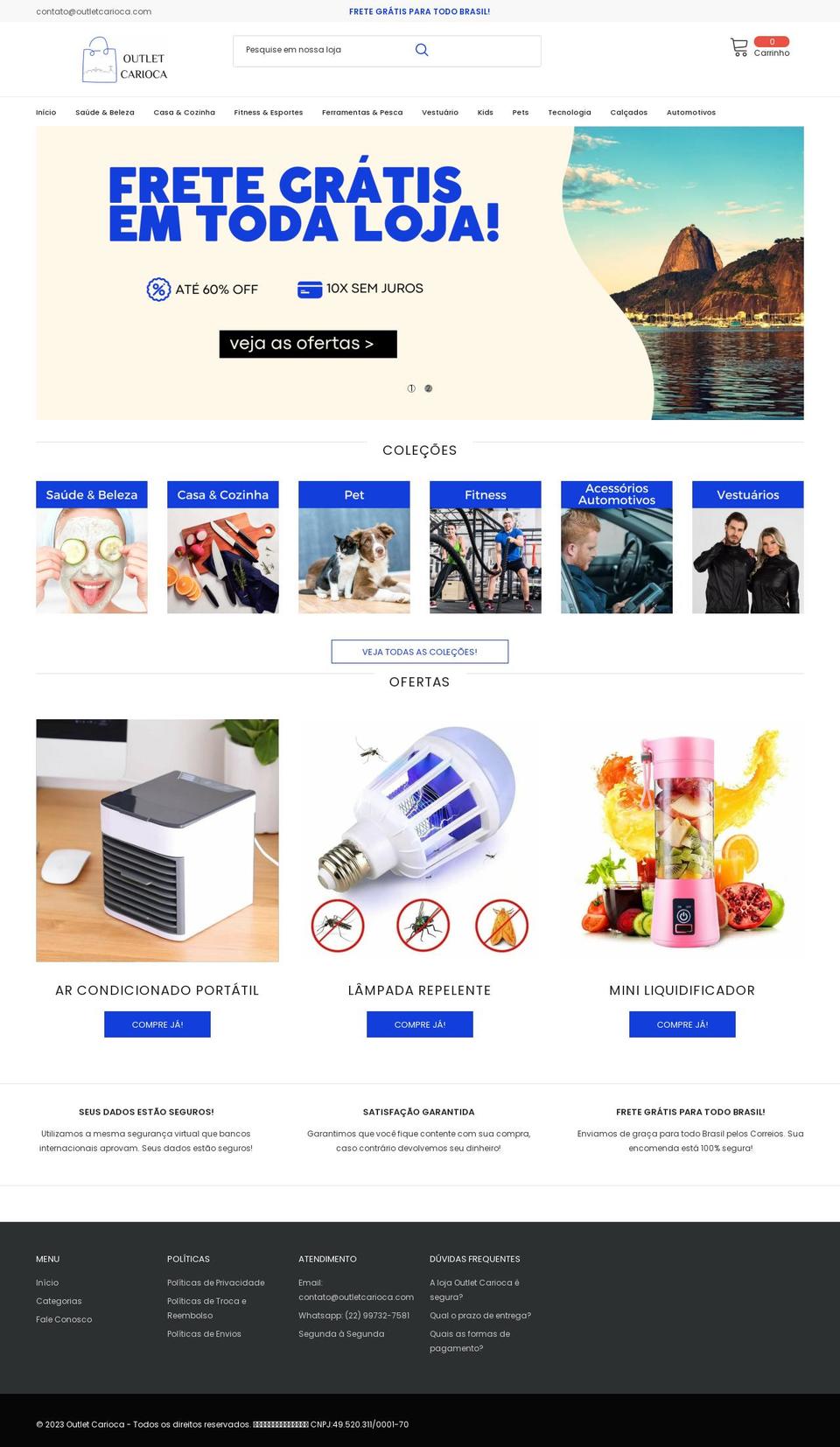 outletcarioca.com shopify website screenshot