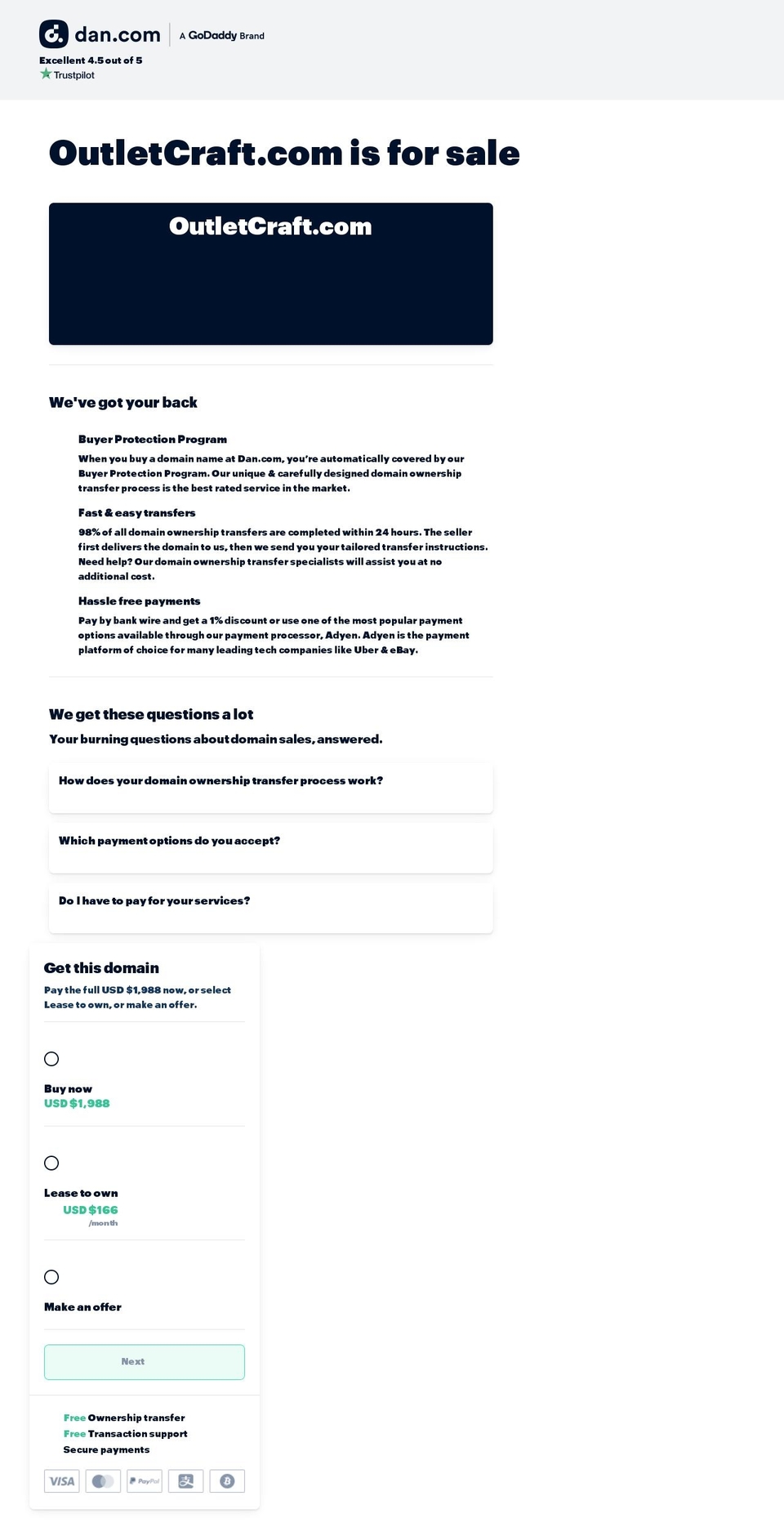 outletcraft.com — Shopify storefront screenshot