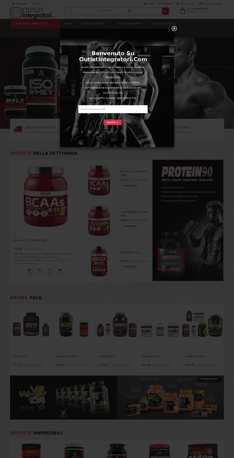 NON SOLO il FITNESS Outletintegratori.it Shopify theme site example outletintegratori.com