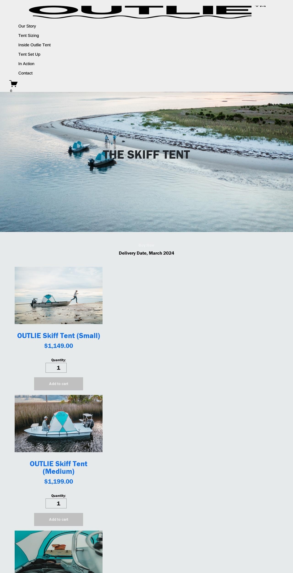 outliegear.com shopify website screenshot