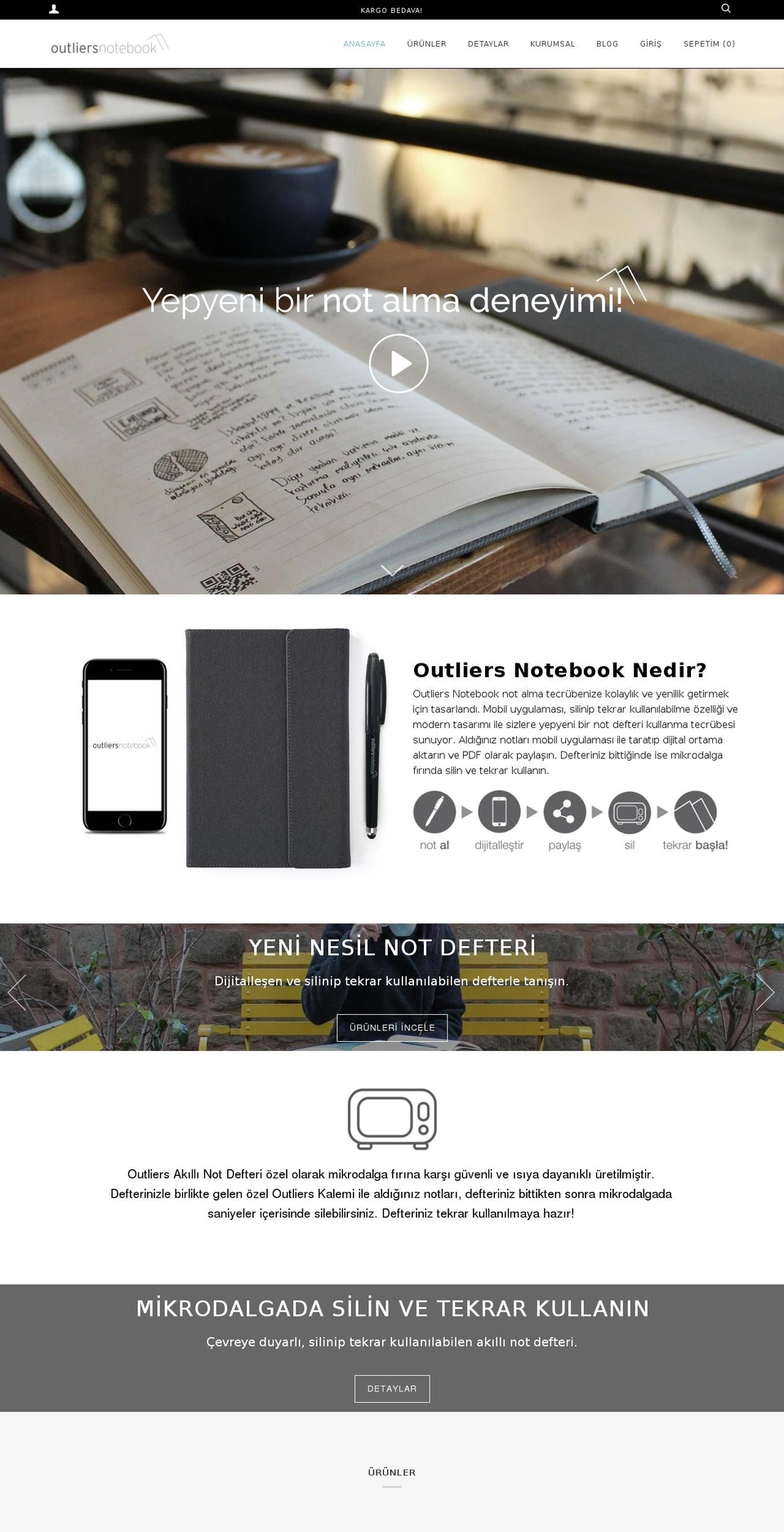 outliersnotebook.com.tr shopify website screenshot