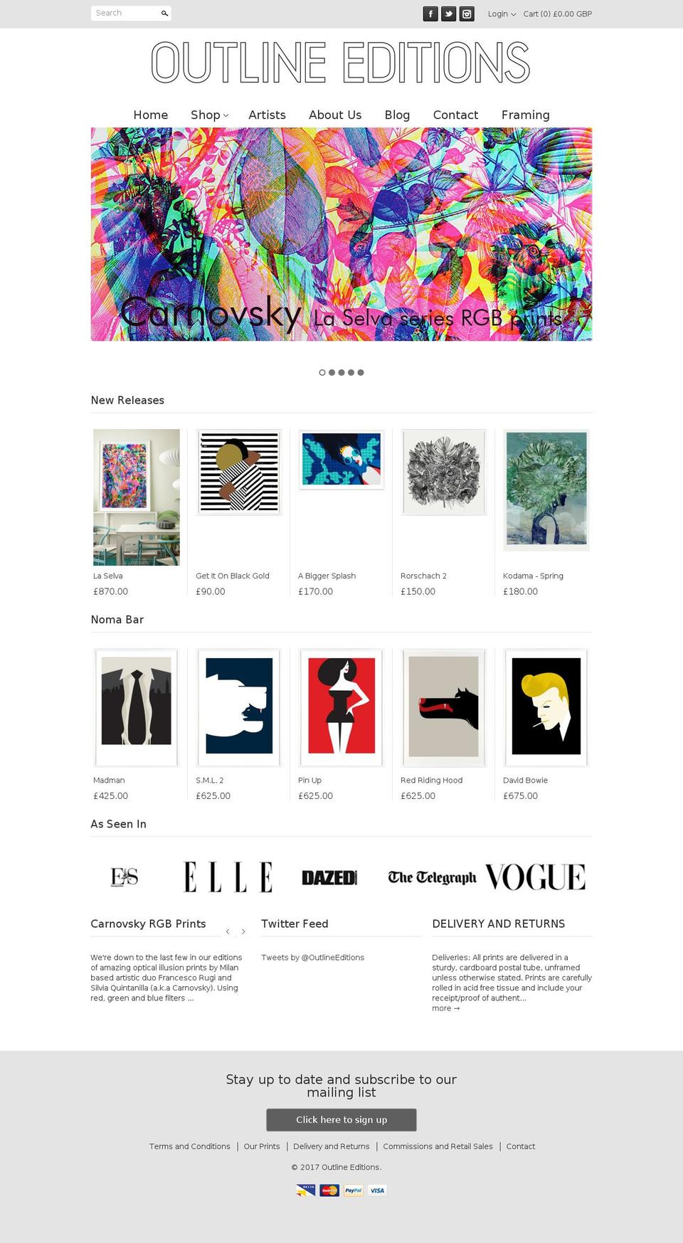 outline-editions.co.uk shopify website screenshot