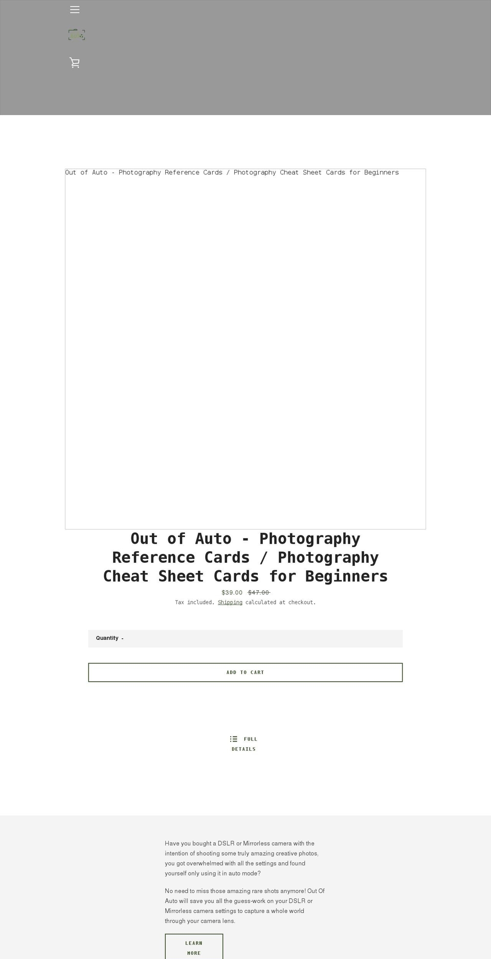 outofauto.com shopify website screenshot