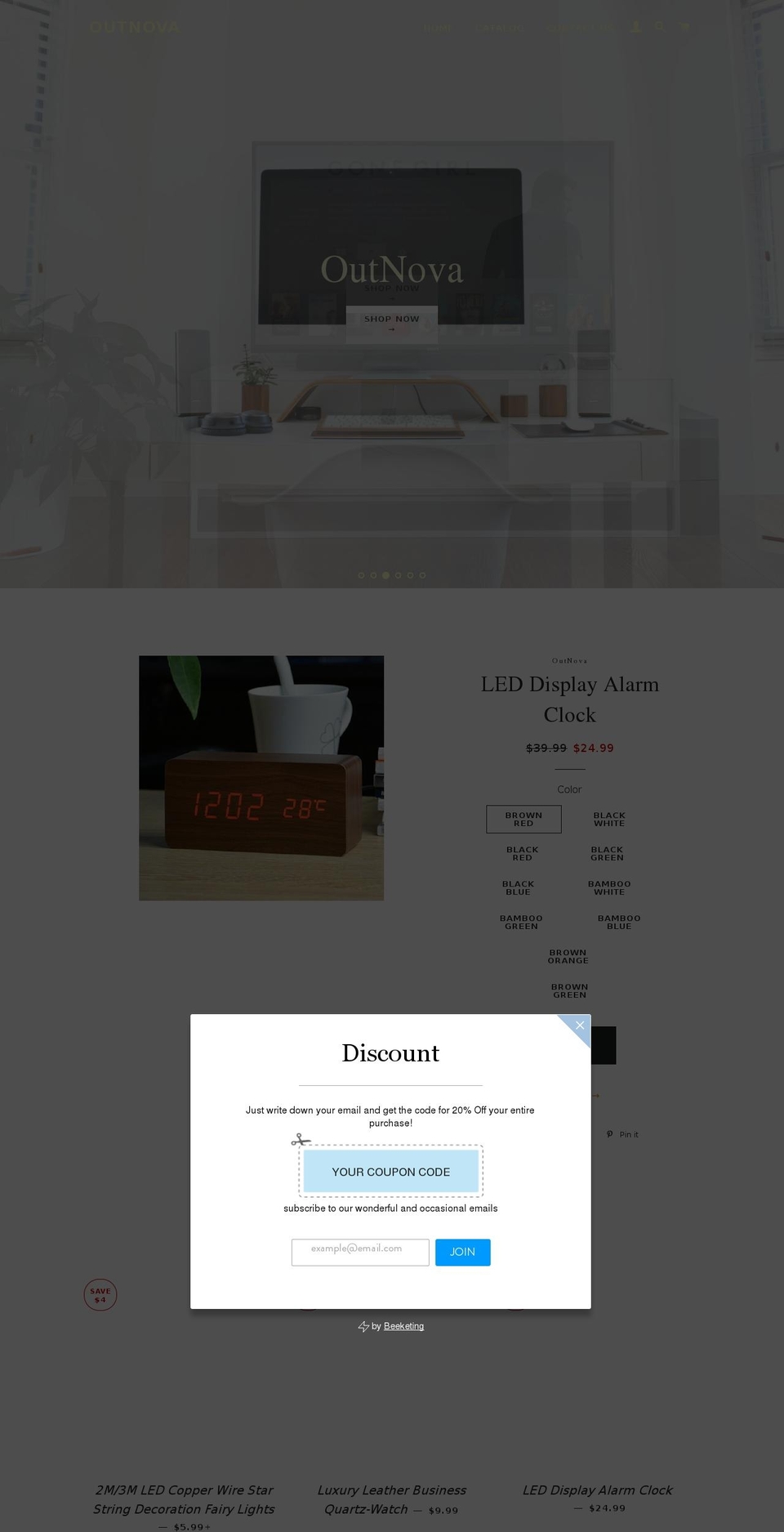outofnova.com — Shopify storefront screenshot