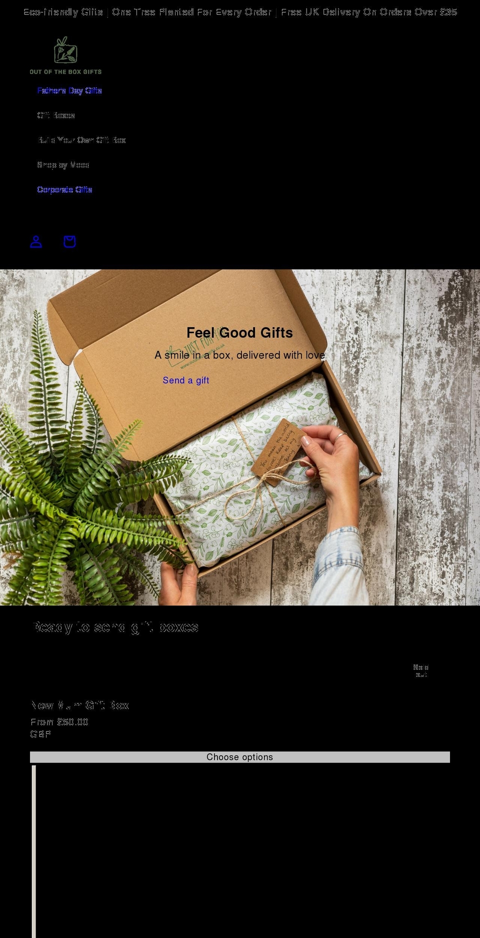 outoftheboxgifts.co.uk shopify website screenshot